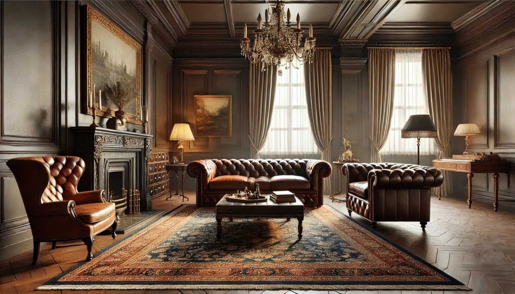 Chesterfield sofa old money style living room